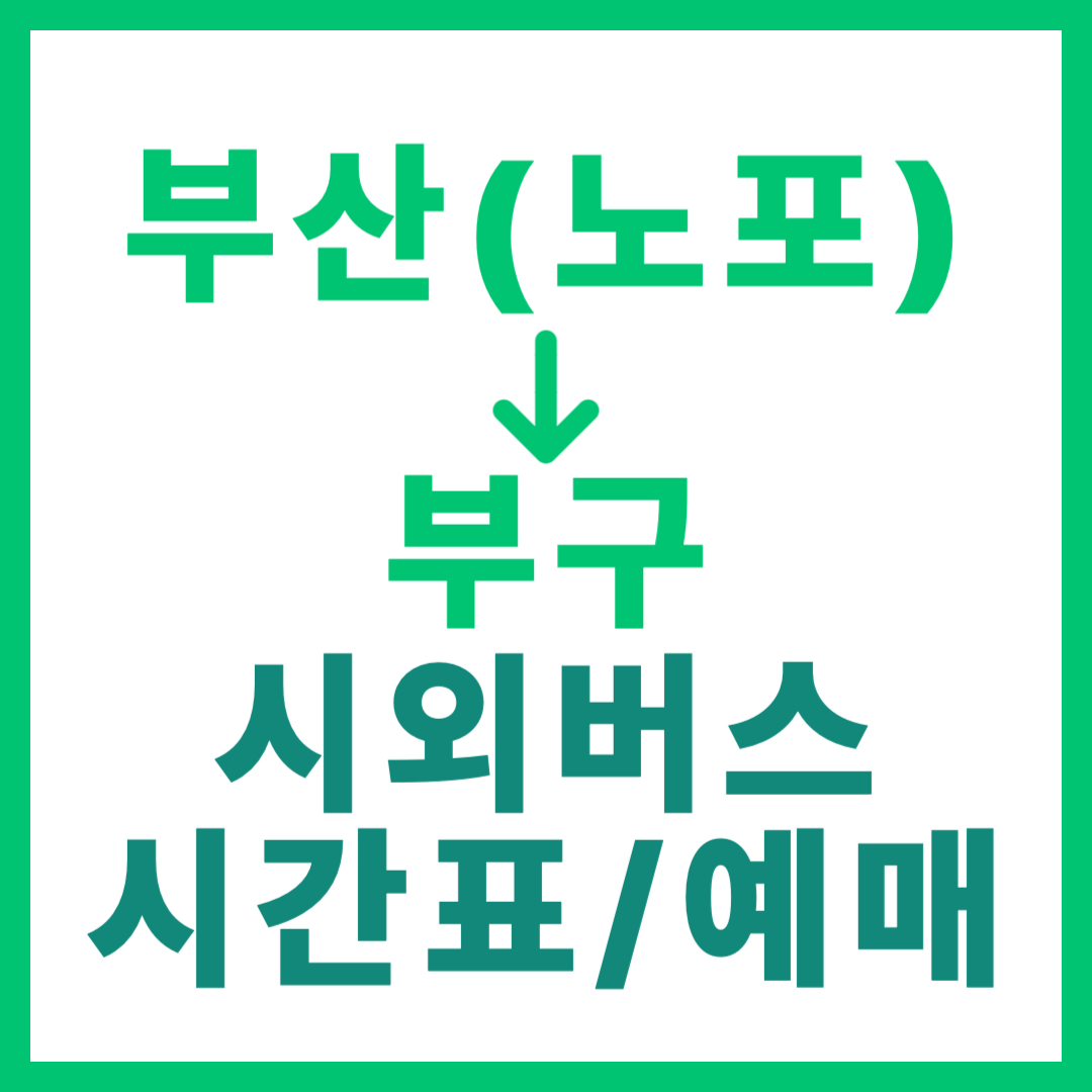 부산 노포동에서 부구 가는 시외버스 시간표, 요금, 예약/예매 바로가기 및 상세 노선