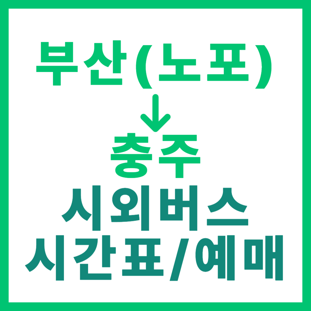 동부산(노포) → 충주 시외버스 시간표, 예매, 요금 확인하기 썸네일