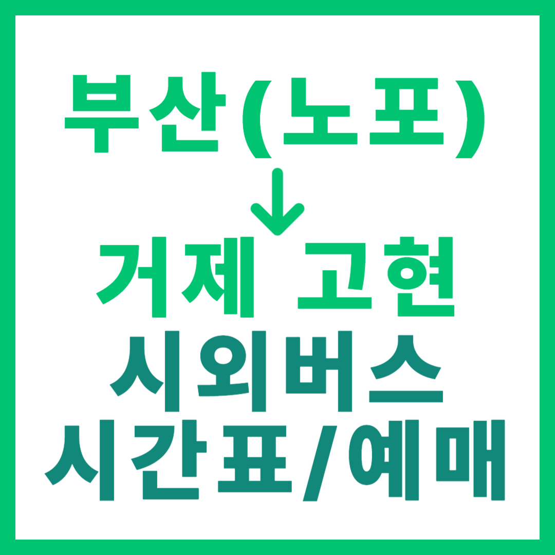 부산 노포동 → 거제 고현 시외버스 운행 시간 (시간표) , 최신 요금 및 예매 정보 썸네일
