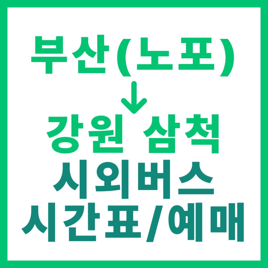 부산 노포동에서 삼척 가는 시외버스 시간표, 예매, 요금 상세 정보 썸네일