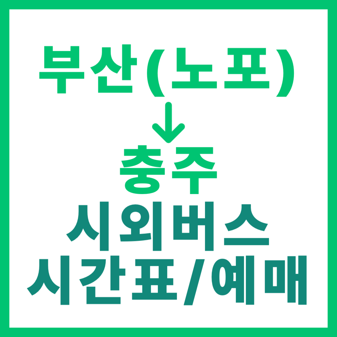 부산 노포동에서 충주 가는 시외버스 시간표, 요금, 예약 및 운행 상세 안내