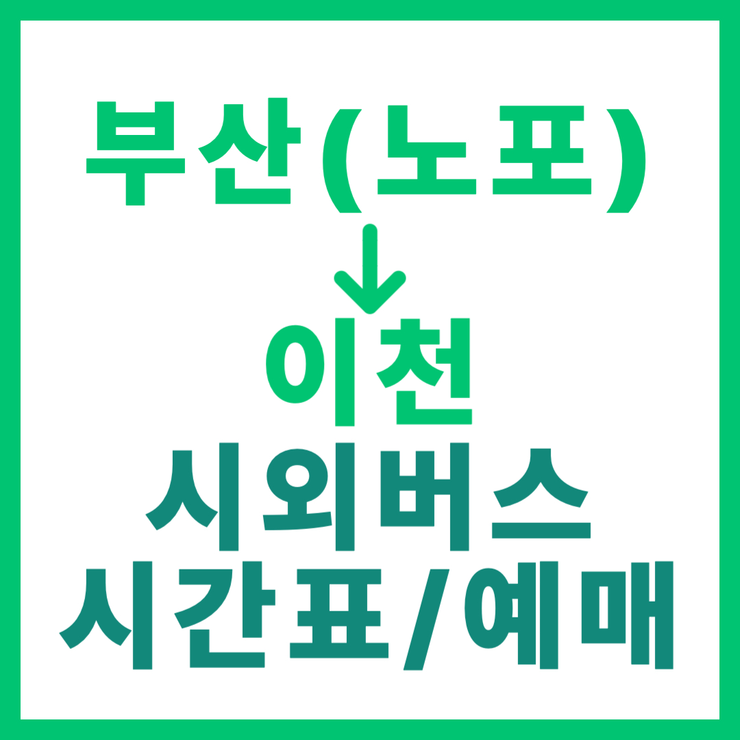 동부산(노포) → 이천 시외버스 시간표, 요금, 예매 꿀팁 (2025년) 썸네일
