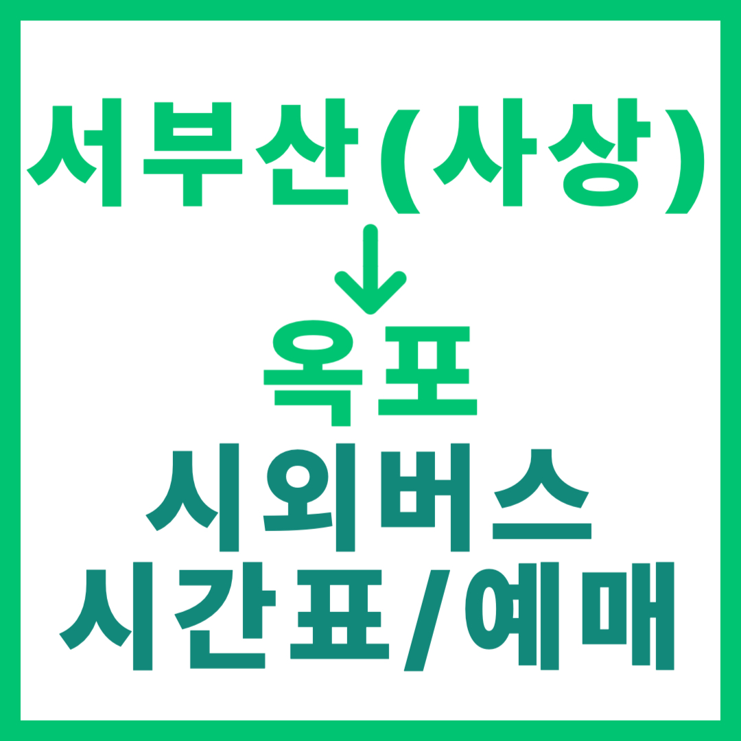 서부산(사상) 출발 거제 옥포행 버스 시간표, 요금, 예약 방법 및 운행 상세 안내