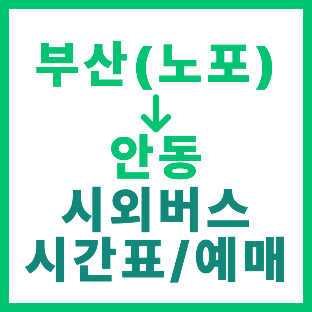 동부산(노포)에서 안동으로! 시외버스 시간표, 예매, 요금, 첫차 막차 (최신 정보) 썸네일