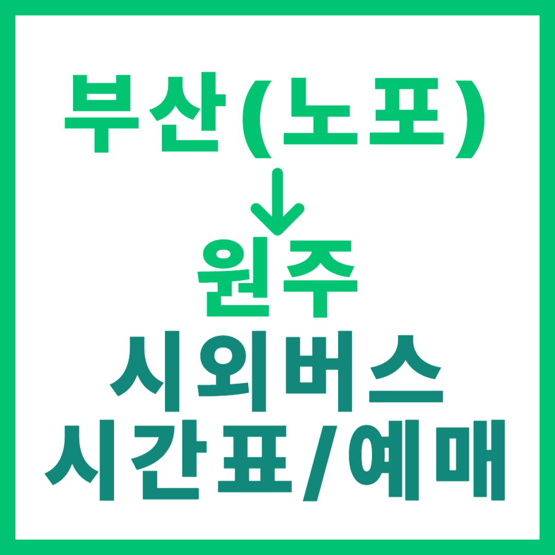동부산(노포) → 원주 시외버스 시간표, 요금, 예매 방법/ 고속버스 썸네일
