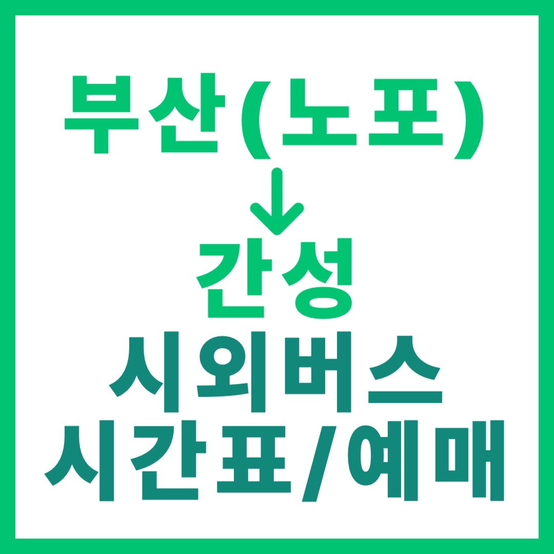 부산 노포동에서 간성 가는 시외버스 시간표, 요금, 예약 및 운행 상세 안내