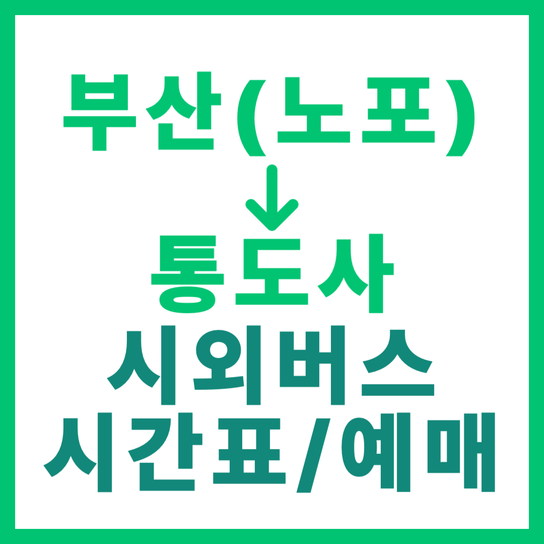 부산 노포동에서 통도사 가는 시외버스 시간표, 요금, 예약 상세 최신 총정리 썸네일