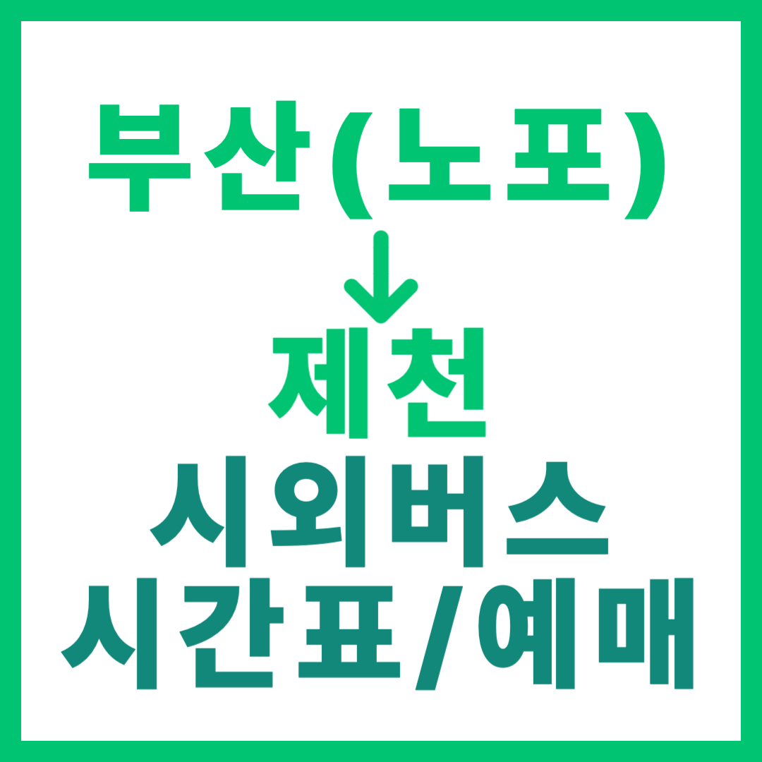 동부산(노포) → 제천 시외버스 시간표, 요금, 예매 꿀팁 (최신) 썸네일