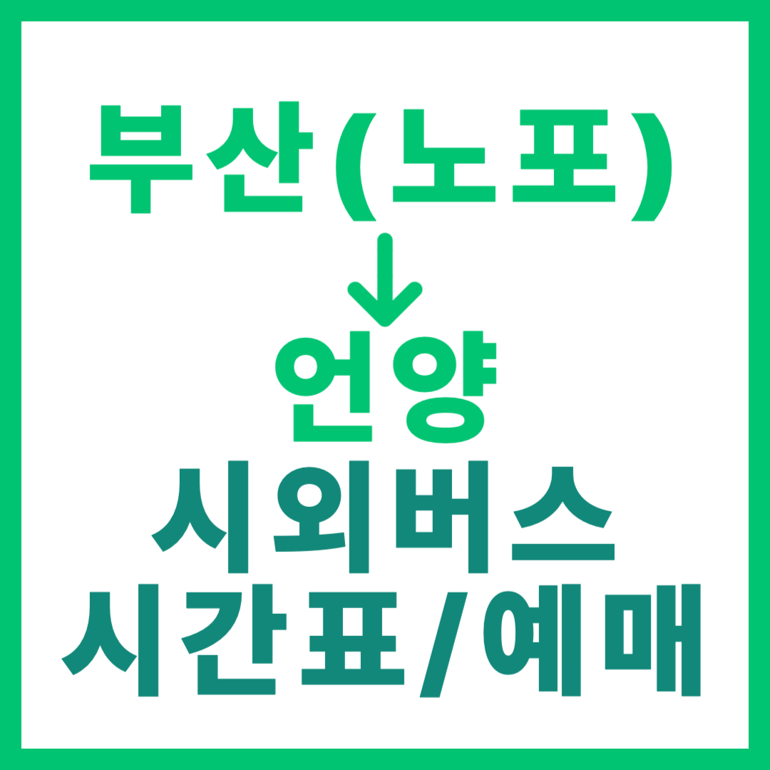 부산 노포동에서 언양 가는 시외버스 시간표, 요금, 예약 상세 안내 썸네일