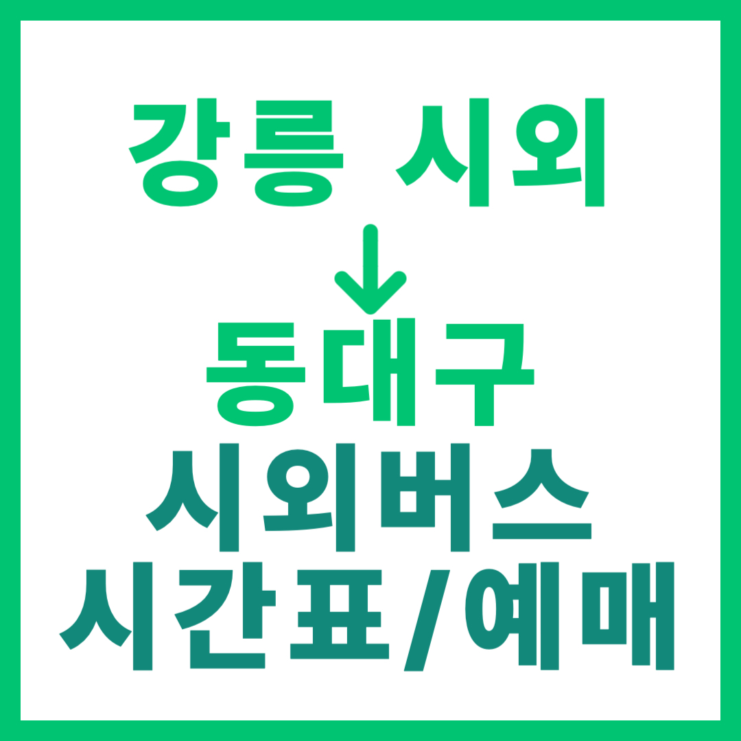 강릉시외터미널에서 동대구 가는 시외버스 시간표, 요금, 예매 바로가기