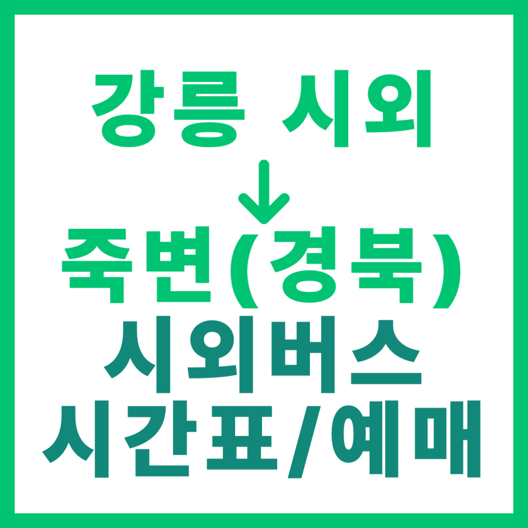 강릉시외터미널에서 경북 죽변 가는 시외버스 시간표, 요금, 예매 정보 안내