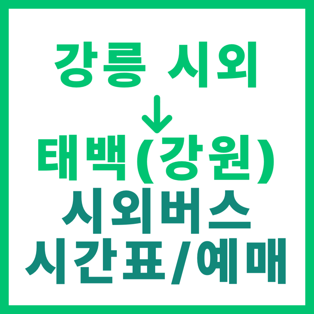 강릉시외터미널에서 강원 태백 가는 시외버스 시간표, 요금, 예매 정보