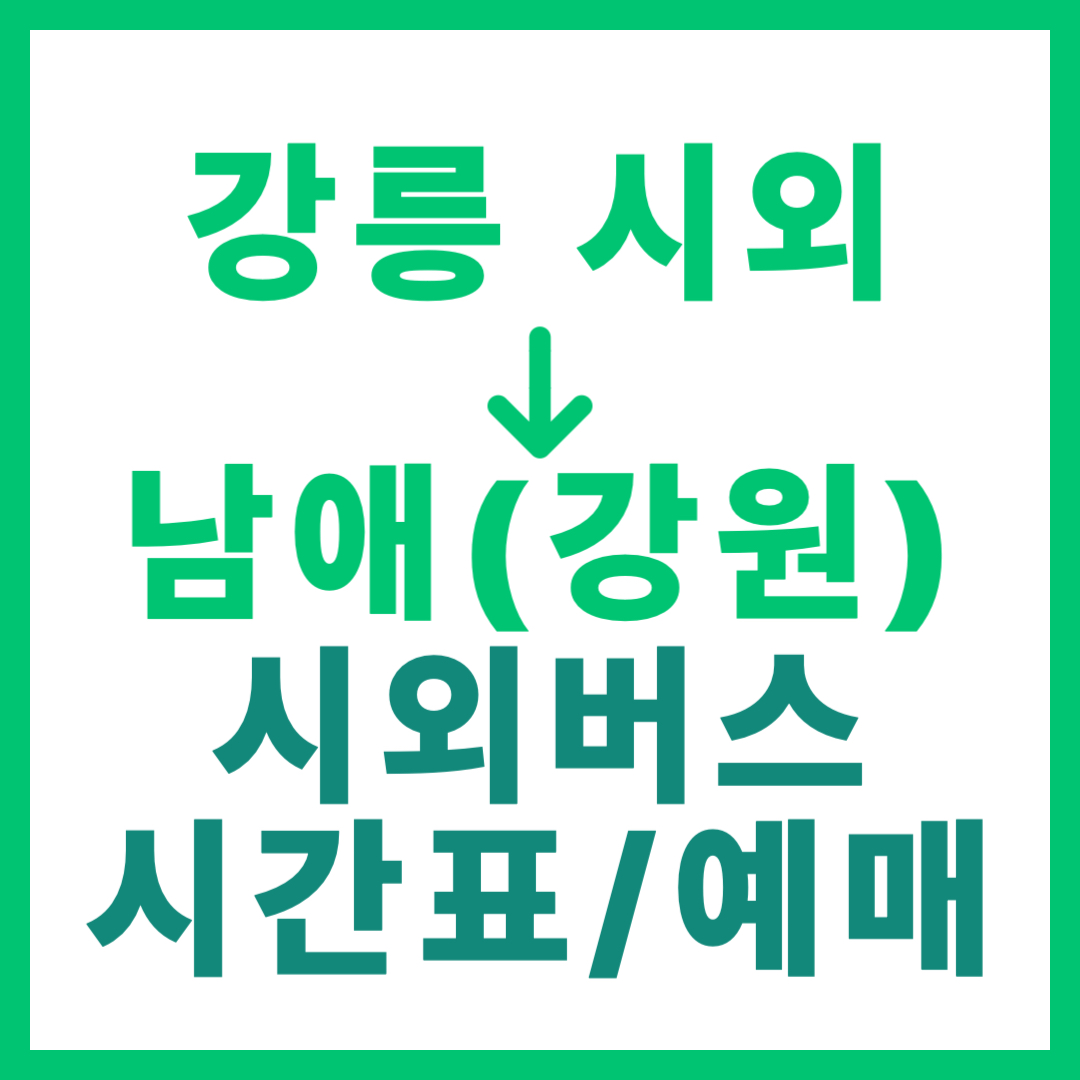 강릉시외터미널에서 강원 남애 가는 시외버스 시간표, 요금, 예매