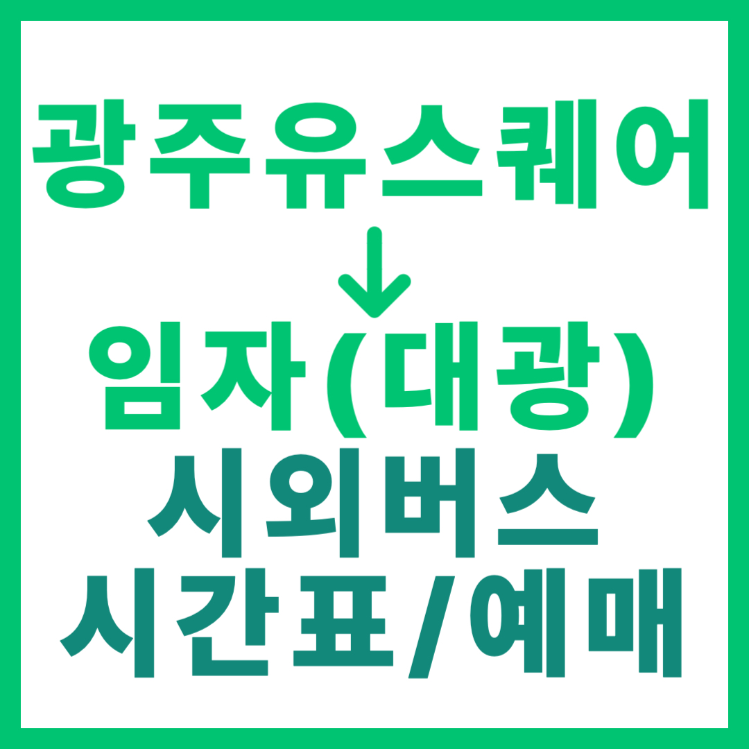 광주(유ㆍ스퀘어)에서 임자(전남 대광) 시외버스 시간표, 요금, 노선 정보 (하루 2회)
