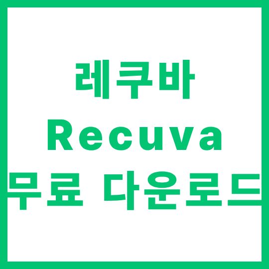 레쿠바 Recuva 무료 다운로드 설치 복구 복원