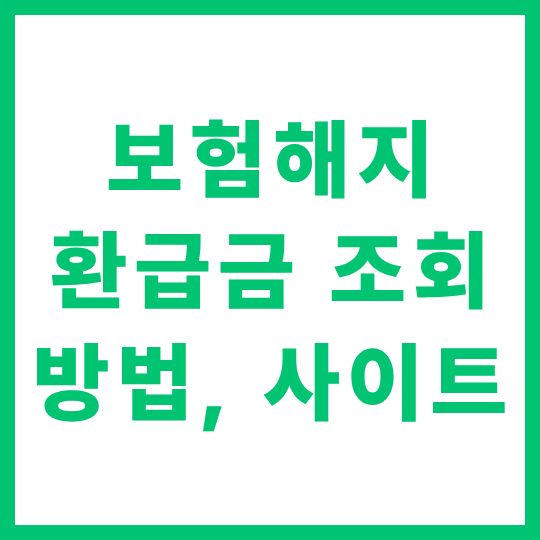 보험해지환급금 조회 방법 사이트