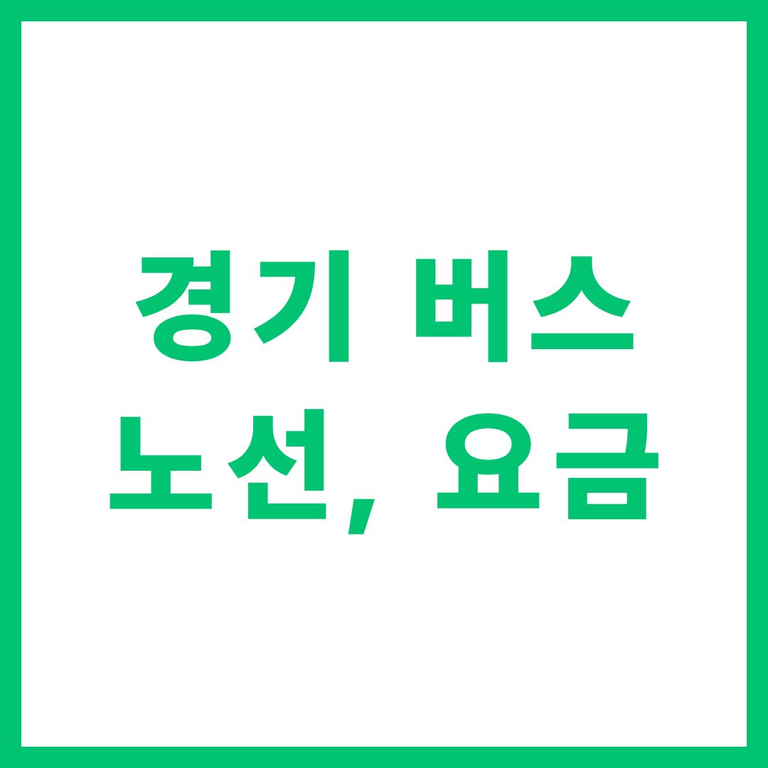 경기 버스 노선 요금 시간표 바로가기