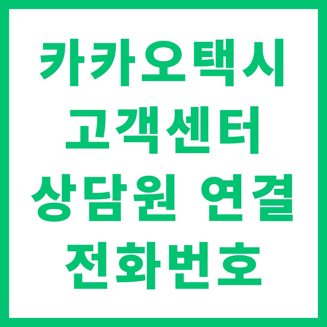 카카오택시 고객센터 상담원 연결 전화번호