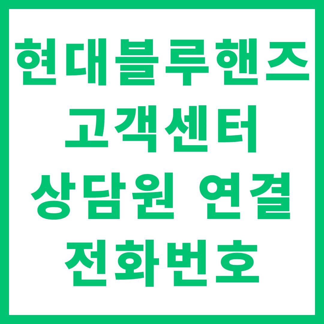 현대블루핸즈 고객센터 상담원 연결 전화번호