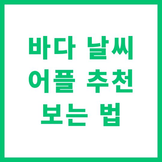 바다 날씨 어플 추천 사이트 보는 법