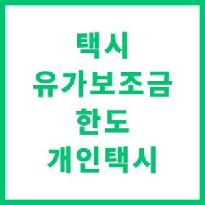 택시유가보조금 개인택시 지급 한도 및 신청 방법 완벽 안내