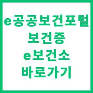 e공공보건포털 보건증 발급 e보건소 인터넷 신청 바로가기 완벽 안내